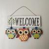 Pastoral Style Home Accessories Creative Personality Owl Listing Welcome To Welcome Store Wall Hanging