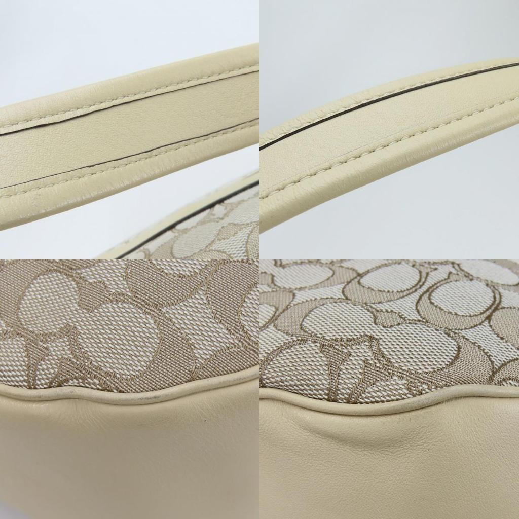 Used COACH Shoulder Bag Soft Tabby Hobo C6659 Signature Leather/canvas Ivory Beige
