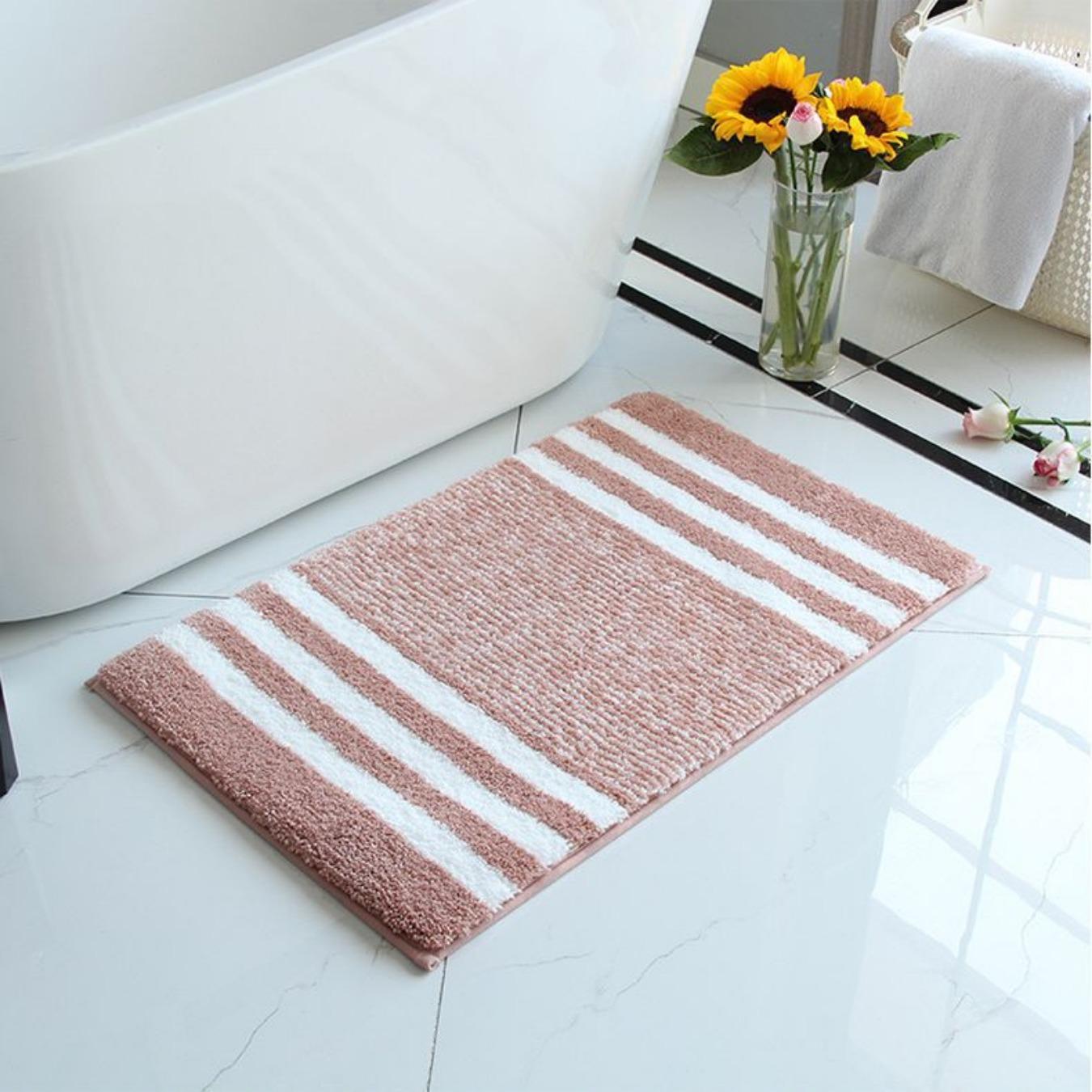 Коралловый флисовый тисненый коврик для ванной комнаты из кашемира — фото 7