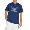 adidas Originals Adicolor Trefoil Tee Outline Comfortable Skin-Friendly Versatile Crew Neck Short Sleeve T-Shirt Men Tops Deep-Blue JP1089