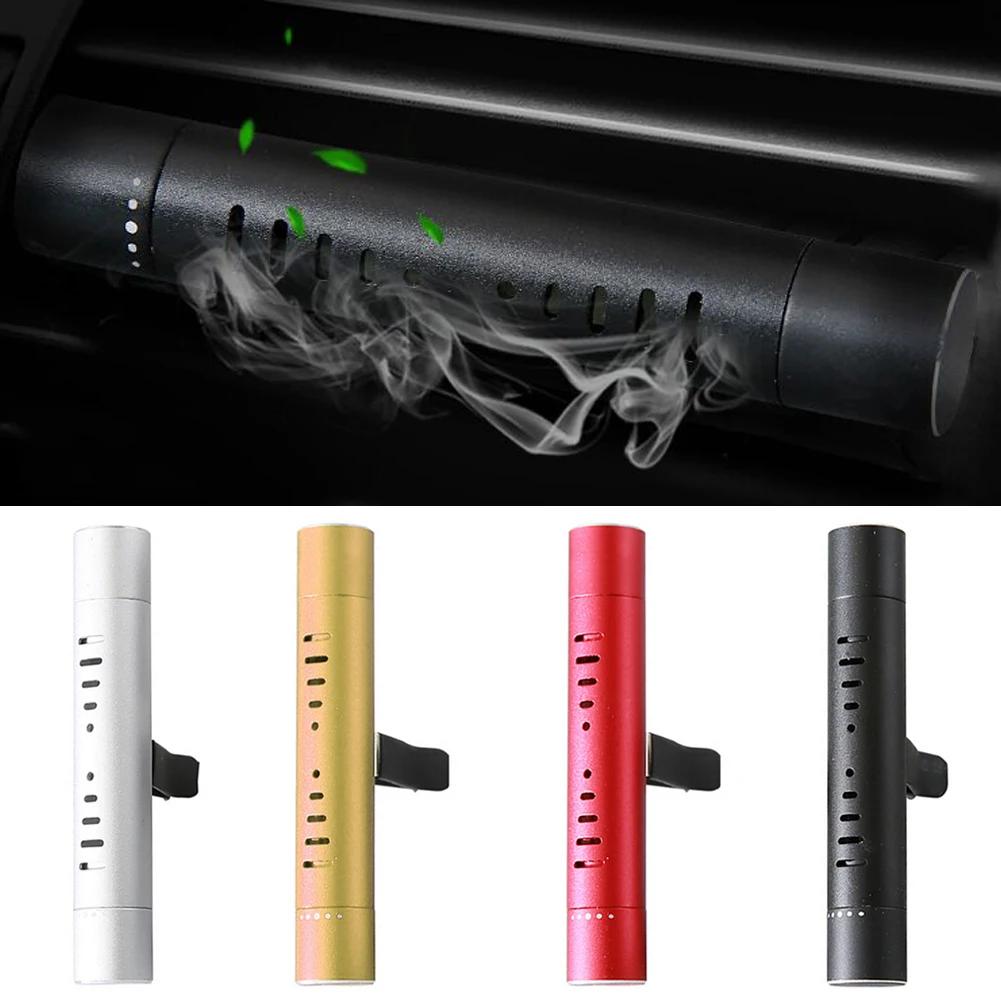 Autoduft, individueller Entlüftungsclip, zylindrischer Entlüftungsclip für ätherische Öle im Auto, Diffusor mit 10 Nachfüllstäbchen für Auto, Büro, Küche