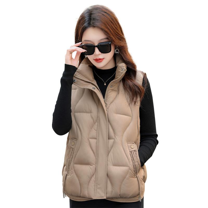 Stand-up collar fashion vest women's autumn and winter short vest outside horse vest new small coat