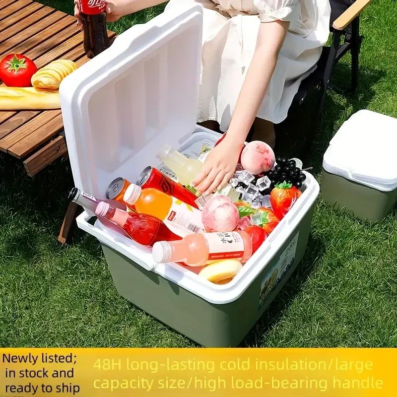 Portable Cooler Insulated Box Outdoor Hard Cooler Keeps Ice For Beach Camping Tailgating Sports Household Kitchen Home Party