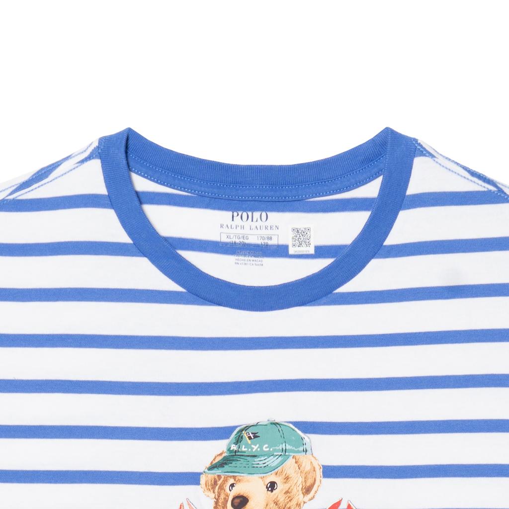 Polo Ralph Lauren Koszulka dziecięca w paski z okrągłym dekoltem i krótkim rękawem Niebieska 323965904-001