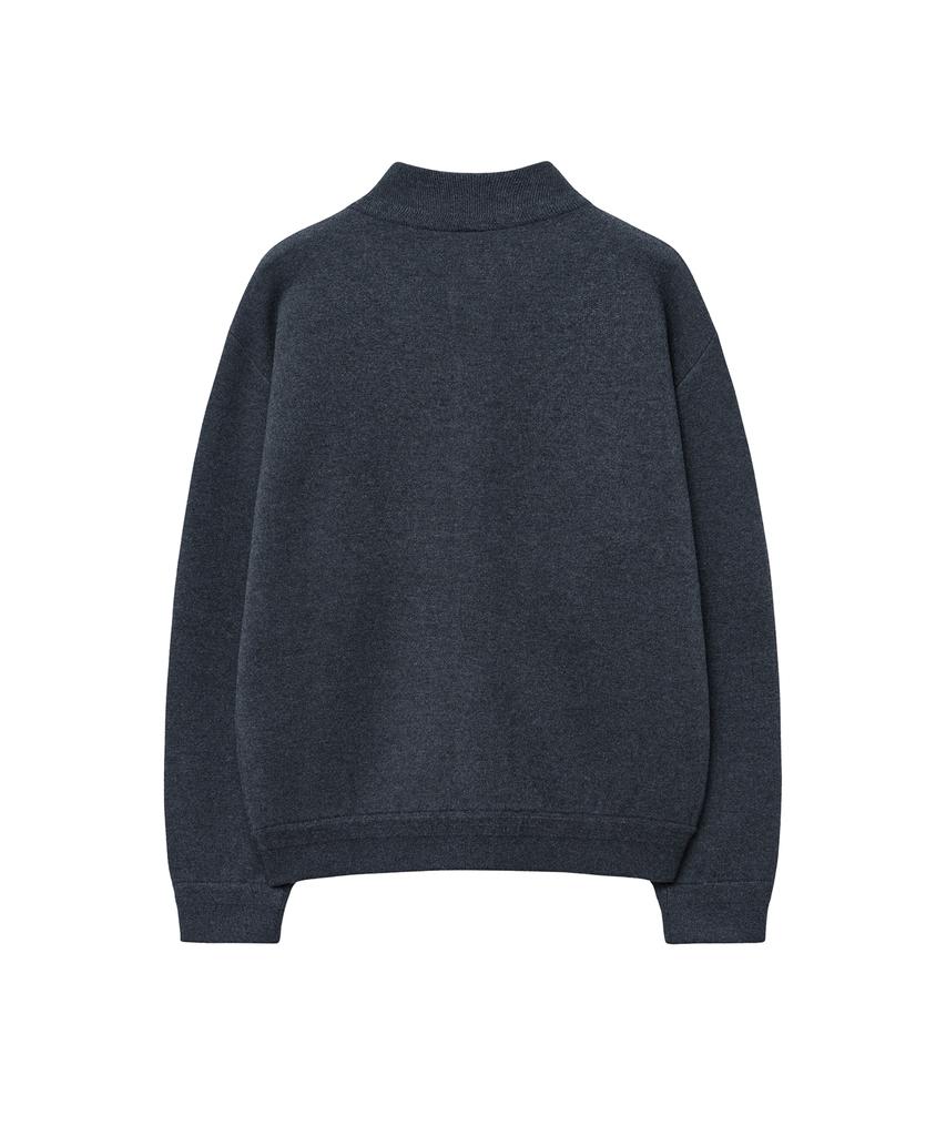 Iolo Merino Wool A-One Knit Jacket_Charcoal