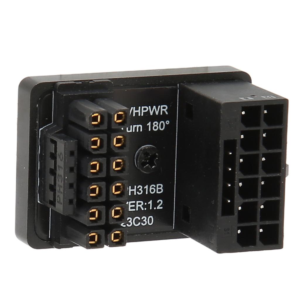 ATX 16Pin Male to 16pin Female 180 Degree Angled Adapter 12V PCIe5.0 HPWR GPU U Turn Angle Connector for Desktop PC