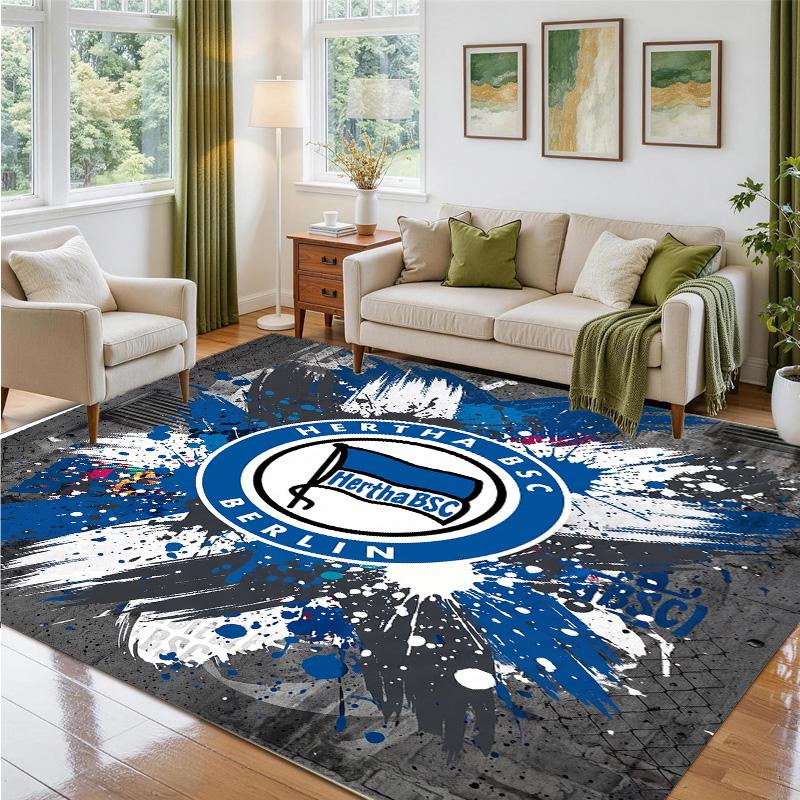 hertha bsc FC Design Crystal Velvet Rug Soft Decorative Mat for Bedroom Entrance