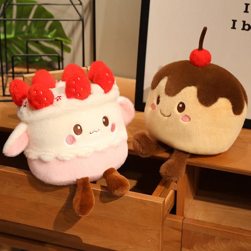 30cm Fun Soft Fruit Cake Plush Doll Pillow Strawberry Blueberry Mango Chocolate Cake Plush Toy Home Decor Gift For Children