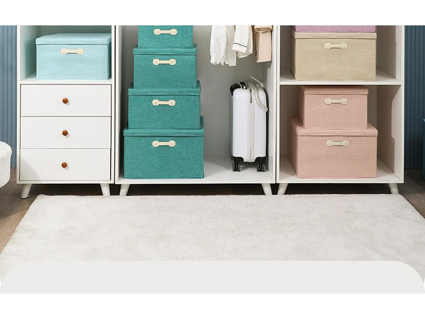 Morandi Foldable Storage Box with Lid - Clothes, Toys & Desktop Organizer