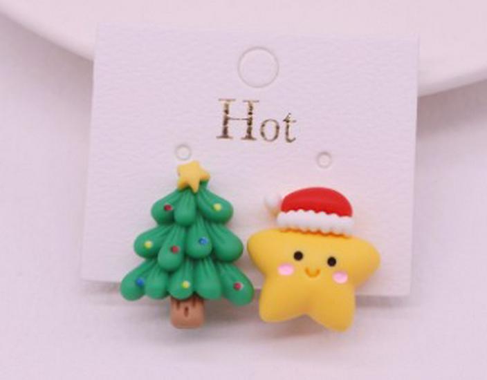 Kids' Christmas Cartoon Princess Clip-On Earrings: Cute, No Piercing Needed