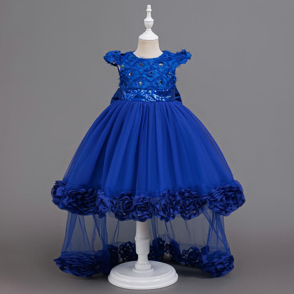Girls 1st Birthday Sequin Dress: Summer Children s Fashion Princess Balloon Dress 110cm
