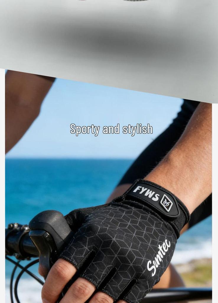 Unisex Half-Finger Cycling Gloves: Shock-Absorbent, Anti-Slip, Sun Protection for Road & Mountain Biking