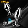 Metal Vibration Anal Plug Remote Control Electric Steel Anal Toy for Men Women Adults