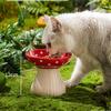 Cute Cartoon Mushroom Ceramic Pet Bowl High Foot Protection for Cervical Spine Feeder  for Puppy Dog Small Cat Pet Accessories