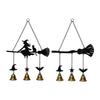 Garden Decor Wind Chime Halloween Witch Broom Chime, Holiday Party Decorative Hanging Bell Metal for Indoor Outdoor Patio Porch Bells