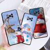 Coque en TPU noire pour Samsung Galaxy M31 M12 M32 5g M22 M51 M33 M52 M23 M13 M30s M01 M53 M62 M11 Joyeux Noël Bonhomme de neige Capa