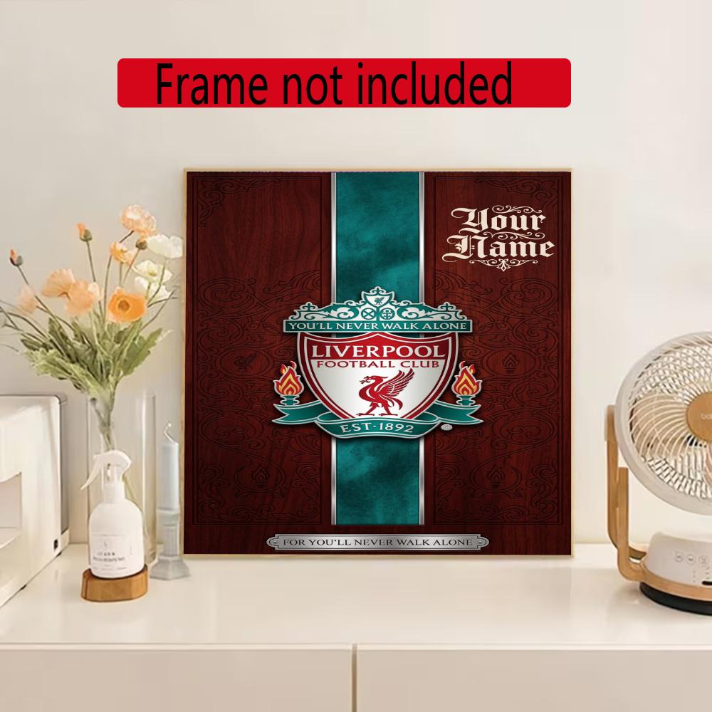 Liverpool Fc Customize Your Name Diamond Painting Round Diamond Diy Frameless Holiday Artwork Suitable For Home Office Wall Decoration