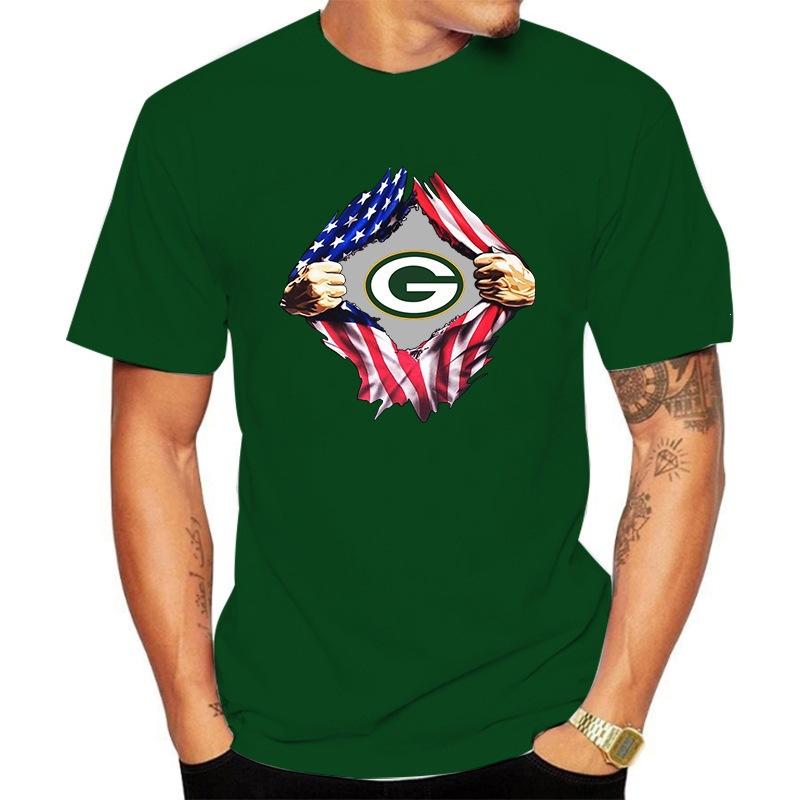 Football T Shirt Men Cotton Print American Flag Crack Graphic Short Sleeve Tees NFL Team Fan Casual Sports Tops Summer O-Neck Daily Wear Shirts
