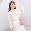 Cute Handheld Mini Backpack Bow-knot Leaf Hollow Shoulder Bag PU Leather School Bags Women