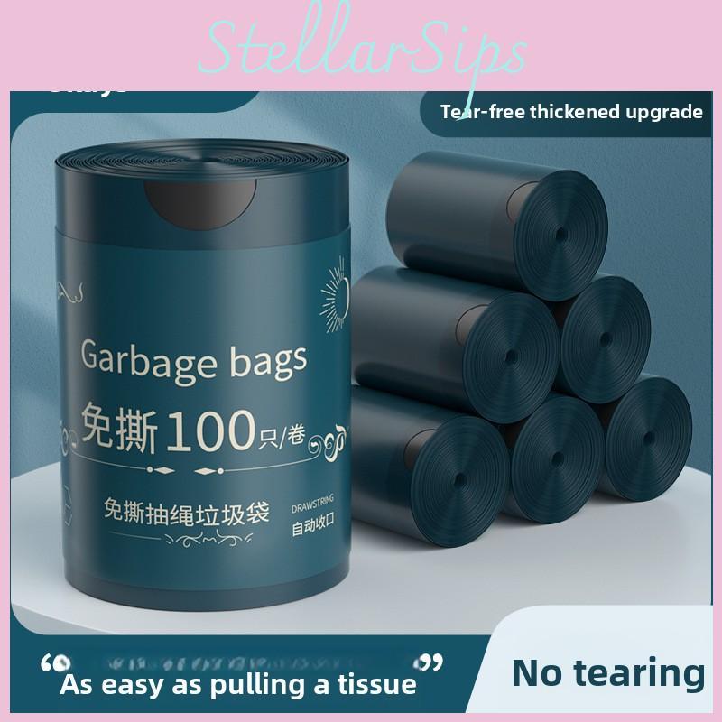 Kitchen Trash Bag With Drawstring Pe Material For Household Use And Waste Disposal