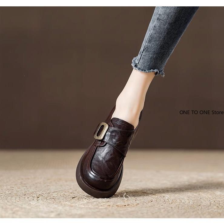 Womens Derby Shoes Autumn Slip-on Casual Female Sneakers Loafers With Fur Clogs Platform Shallow Mouth Round Toe British Style