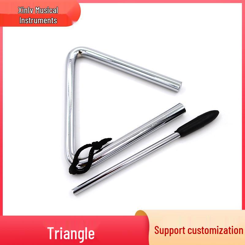 

Orff Elementary School Percussion Instruments: Set of 4 , 5 , 6 Triangles with Bells 4 Inch