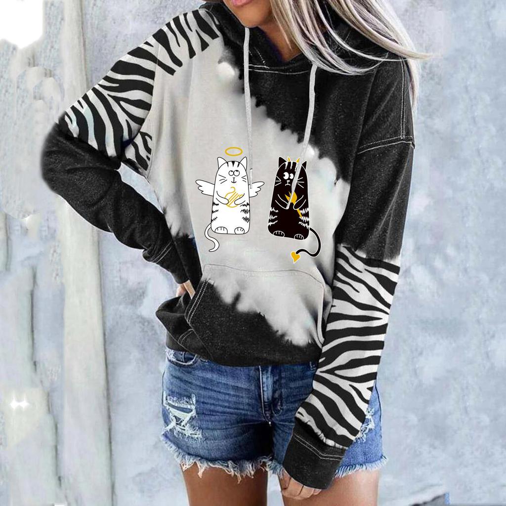 Women's Cute  Print Sweatshirt Long Sleeve Round Neck Casual Tops Shirts