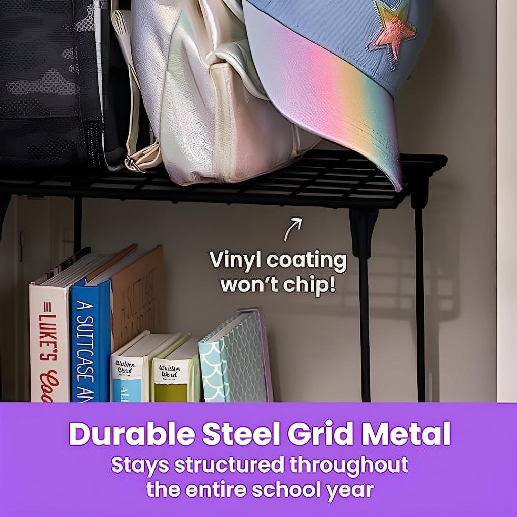 Stohovatelná kovová police do skříňky, černá