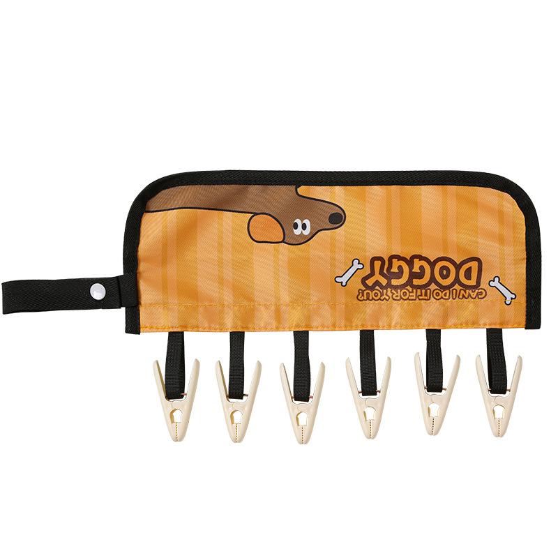 Portable Cartoon Fabric Folding Clothes Hanger for Business Trips and Travel Hooks