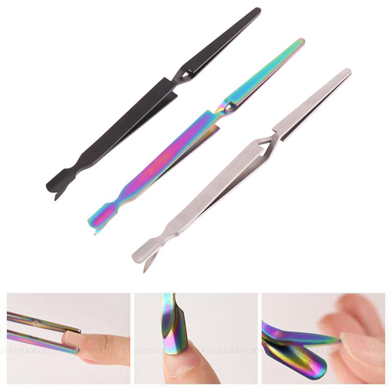 Stainless Steel Nail Shaping Tweezers For Uv Gel Tips C Curve Pinchers Sculpture Clip Nail Art Tools