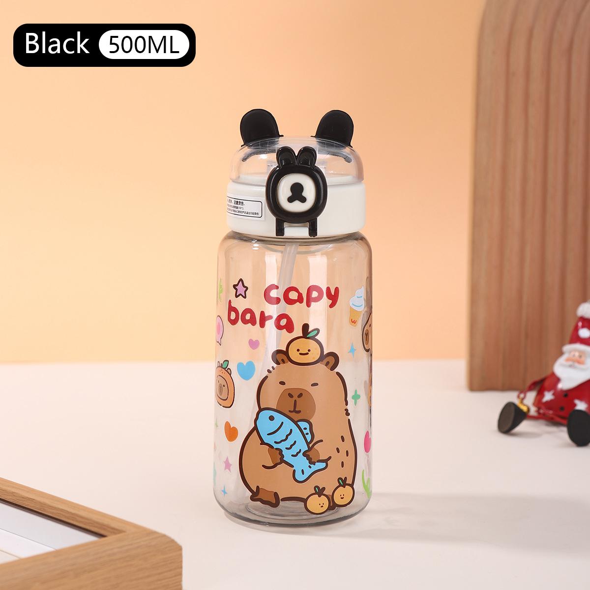 

2025 New Capybara Large Water Bottle BPA Free Leak Proof Sports Straw Cup for Gym School Travel Kids Students Outdoor