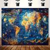 1 Large-sized Map Background Banner - Splendid World Map Design Detailed Logos and Spatial Features World Map Wall Decoration