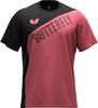 Butterfly Table Tennis Top Quick-Dry Stretch Noir T-Shirt Coral Pink O 47430 Unisex Sports Shirt