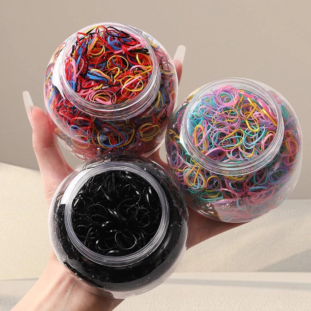 1000Pcs Colorful Elastic Hair Bands for Girl Scrunchie Rubber Band Ponytail Holder Kids Hair Accessories Baby Hair Ties