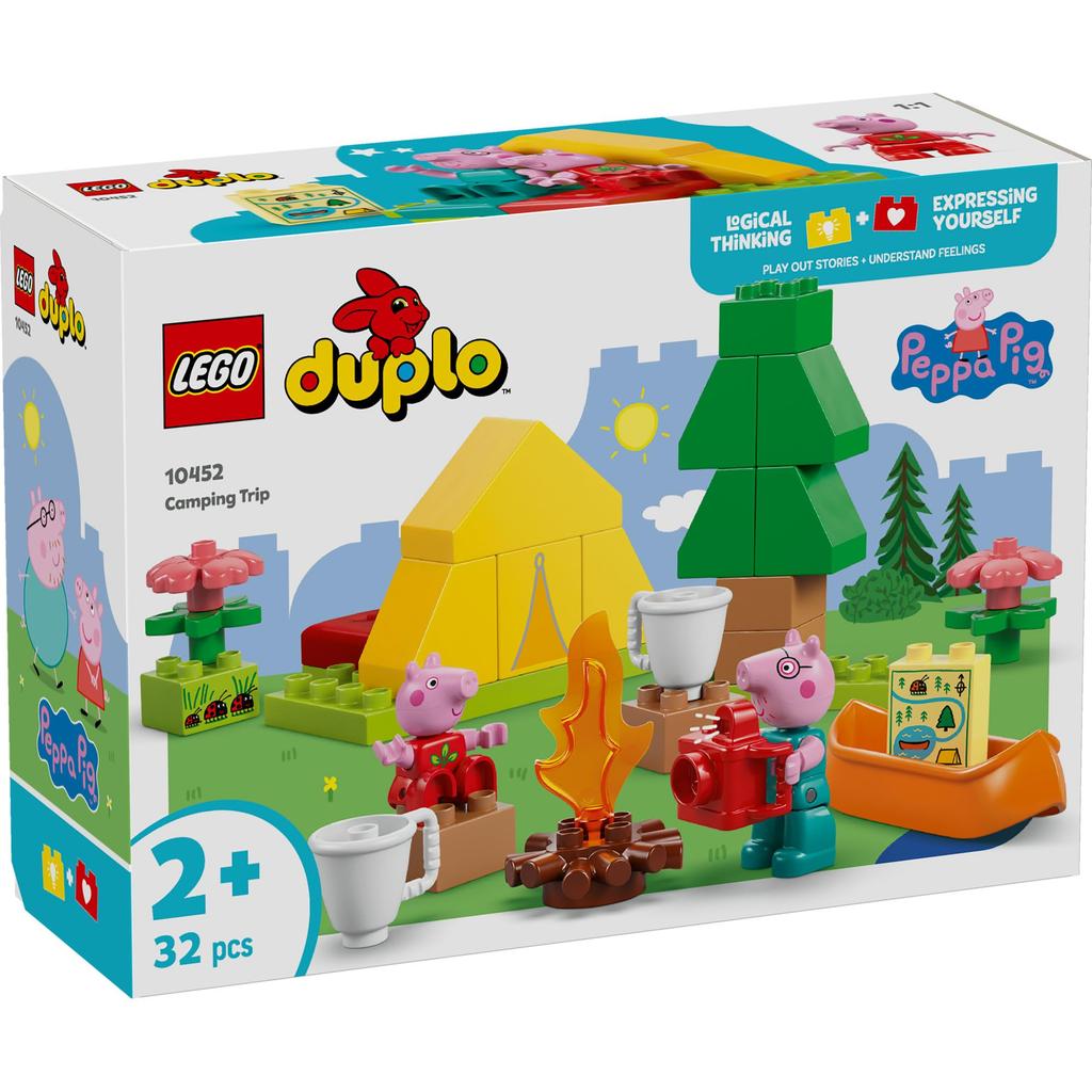 LEGO Duplo Peppa Pig Peppa Pig Let's Go Camping Toy Toy Block Educational1 and a Half 24Infant Pretend Play House 10452