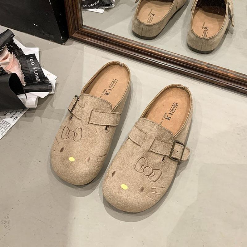 Fashion Small Cute Cartoon Bag Head Half Slippers Women's Shoes Spring and Summer New Lazy Slippers