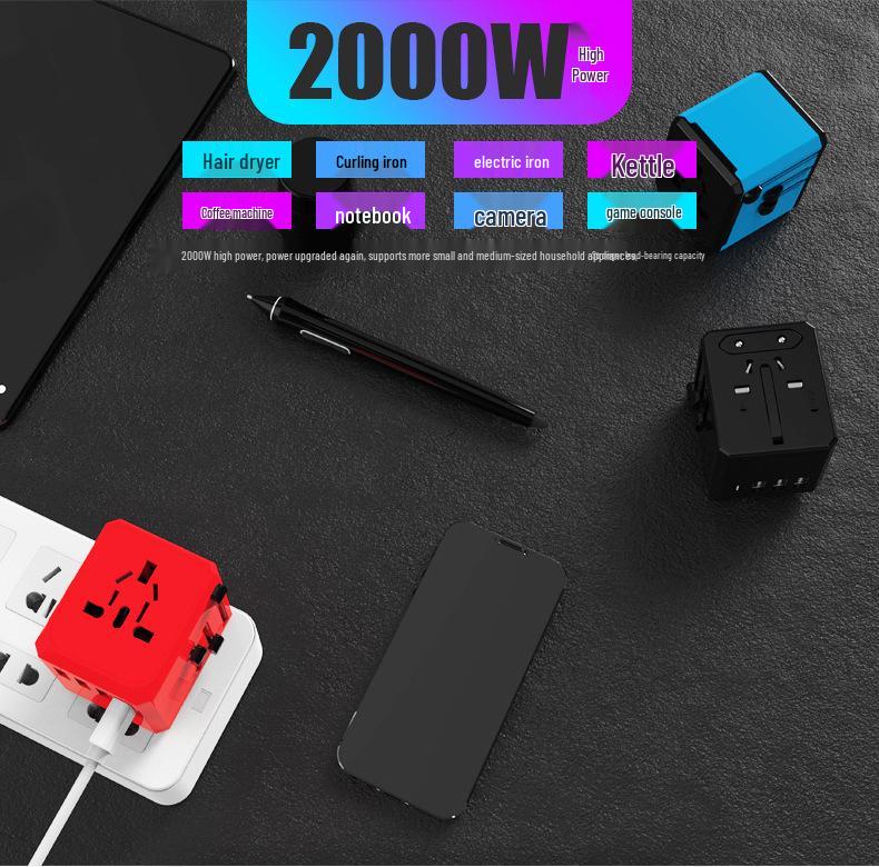 Universal Travel Adapter for Korea, Japan, Thailand, Europe & USA