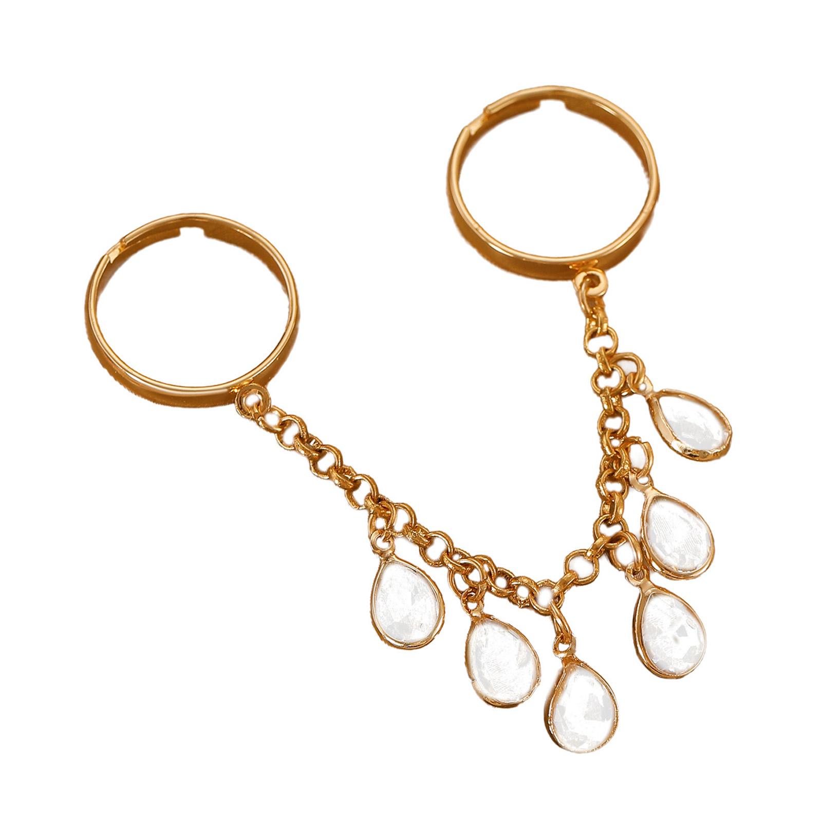 

Elegant Open Finger Rings Adjustable Rings Geometric Fringe Jewelry Alloy Texture Suitable for Fashion Lover Present