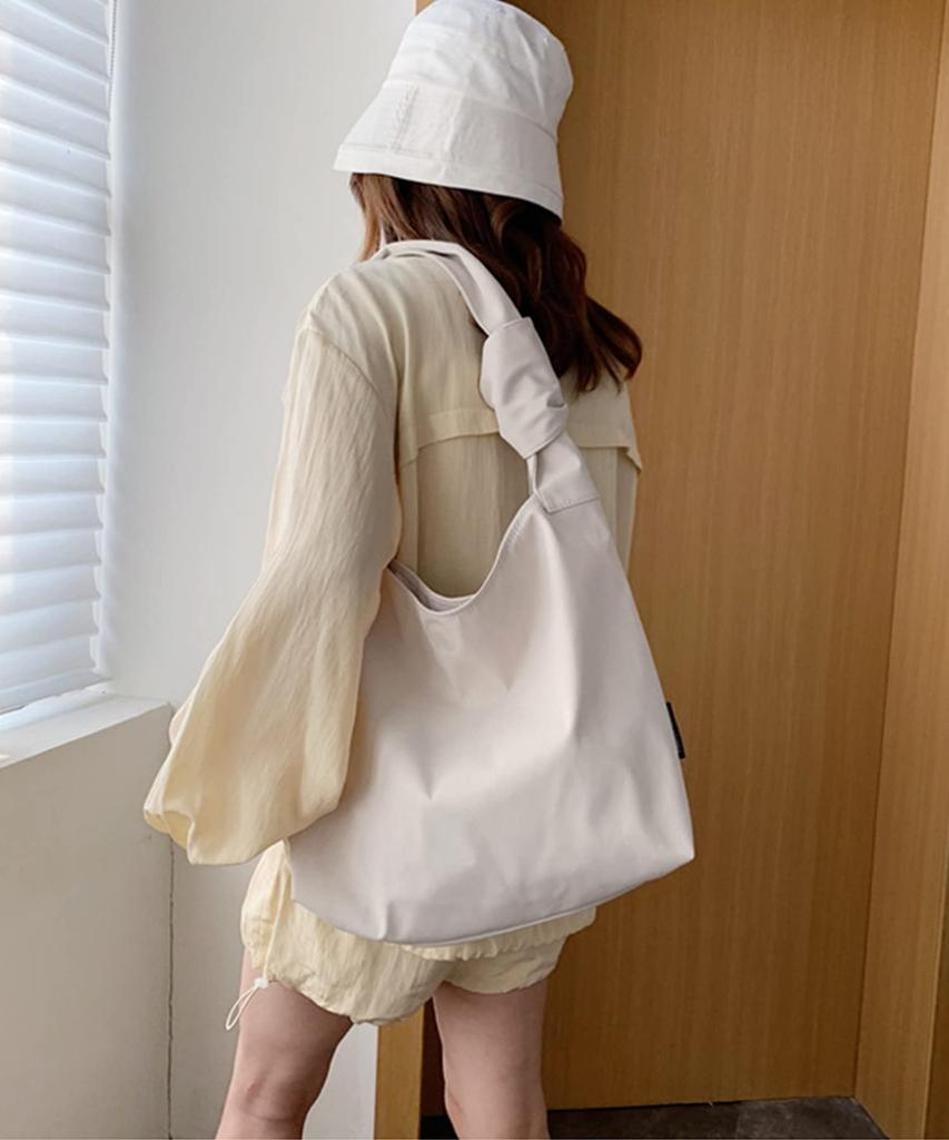 Women's Tote Bag, Shoulder Bag, Nylon Bag, Handbag, Shoulder Bag, Crossbody Bag, Korean Style (beige)
