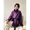 Classic autumn and winter stand-up collar loose and lazy thickened medium and long double-sided wool coat for women
