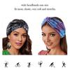 Earent Boho African Headbands Yoga Wide Knot Hair Bands Sweat Printed Headwraps Elastic Turban Headscarfs Multicolor Headwear Outdoor Hair Accessories