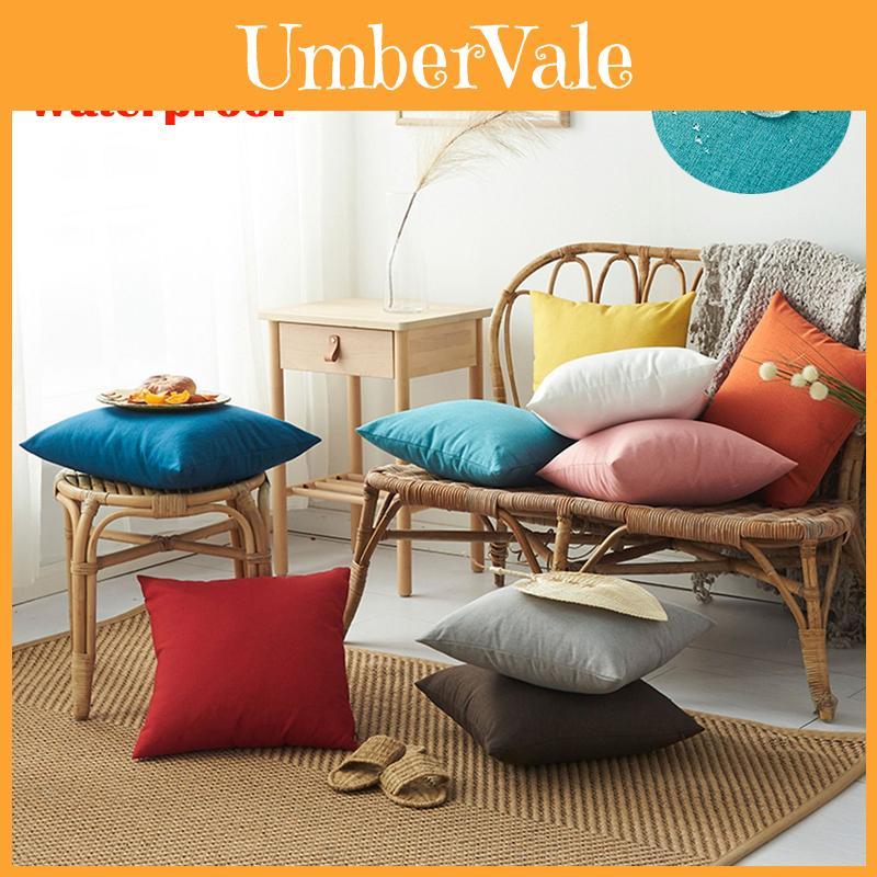 Elegant Solid Color Waterproof Pillow Cases With Invisible Zipper For Home Dcor