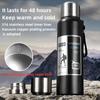 Outdoor Sports Thermos Cup: Large Capacity Metal Vacuum Flask, 600/800/1000/1500/2000ML Options, 316 Stainless Steel