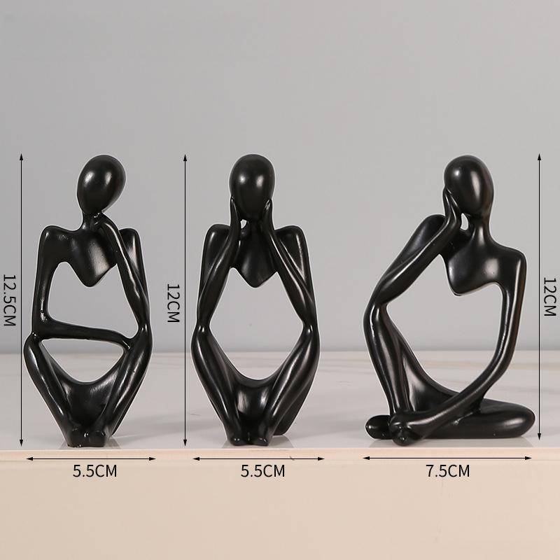 Y Mini Abstract Thinker Statue - Modern Resin Sculpture for Home Decor & Living Room Creative Figurine for Bookshelf Office Desk