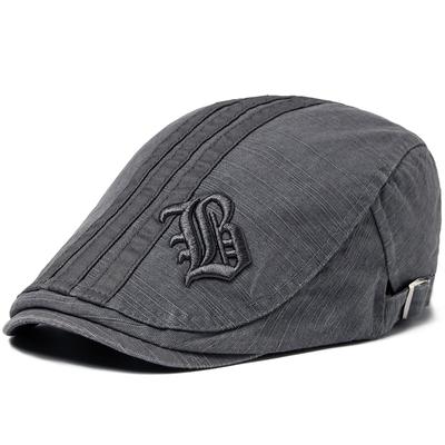 Męski beret modny haft płaski kapelusz letni daszek dla mężczyzn moda vintage kapelusz bawełniany casualowy damski beret regulowany unisex