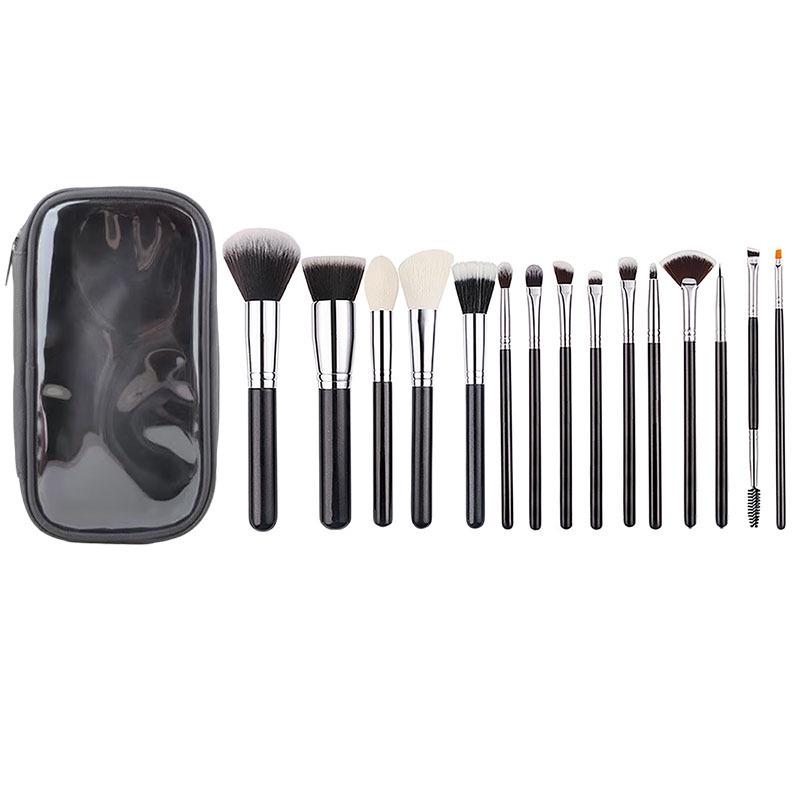 15-teiliges Make-up-Pinselset: Weiche Pinsel mit Puder- und Lidschattenpinseln für die Schönheit.