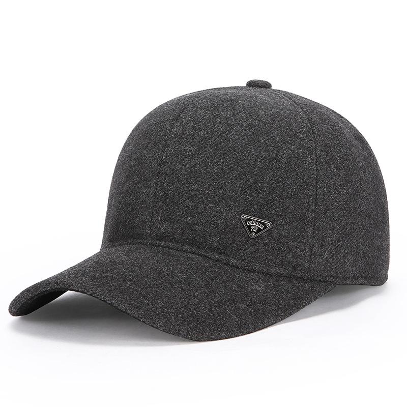 Winter Men's Hat Middle-Aged Baseball Cap Warm Dad Ear Cap Thick Woolen Hat