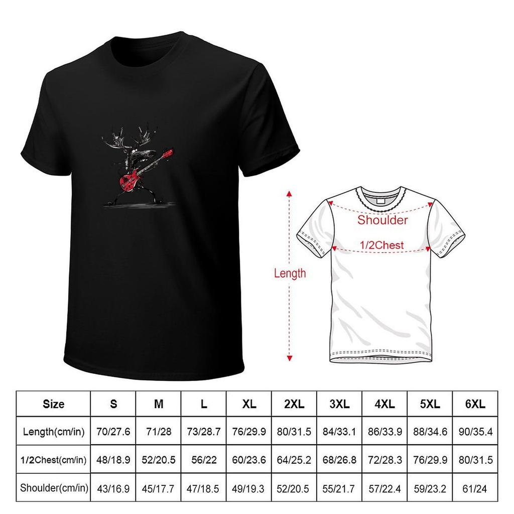 Harmonious Homeware  Apparel Moose Playing Bass Guitar Collection TShirt Plain Cute Tops Mens T Shirts Casual Stylish