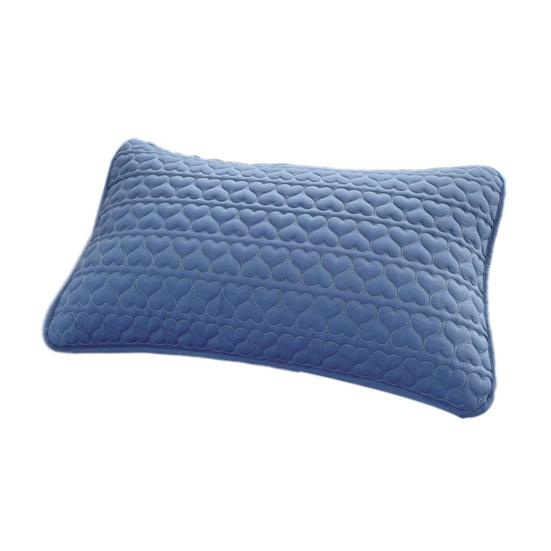 Padded Pillow Cover Quilted Waterproof Pillow Protector Heart Pattern Envelope Pillowcase Protection from Dust And Sweat for Home Bedroom School