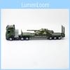 Camouflage Flatbed Trailer And Tank Model Alloy Construction Vehicle With Sound Lights For Kids Collectors